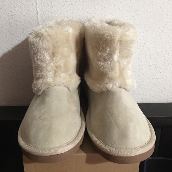 💚 BOGO Joe Boxer Cream Slip On Ankle Winter Boots: Size 7 - Picture 6 of 11